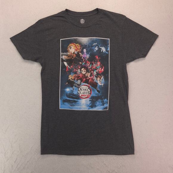 Demon Slayer Anime Short Sleeve Crew Neck Graphic T-Shirt Mens Size M Gray - Picture 2 of 9